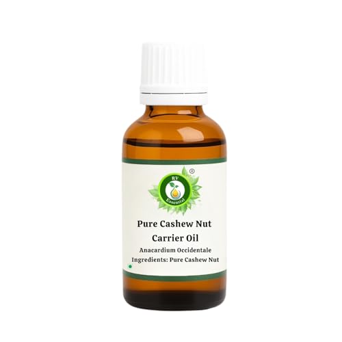 R V Essential Pure Cashew Nut Carrier Oil 30ml (1.01oz)- Anacardium Occidentale (100% Pure and Natural Cold Pressed)