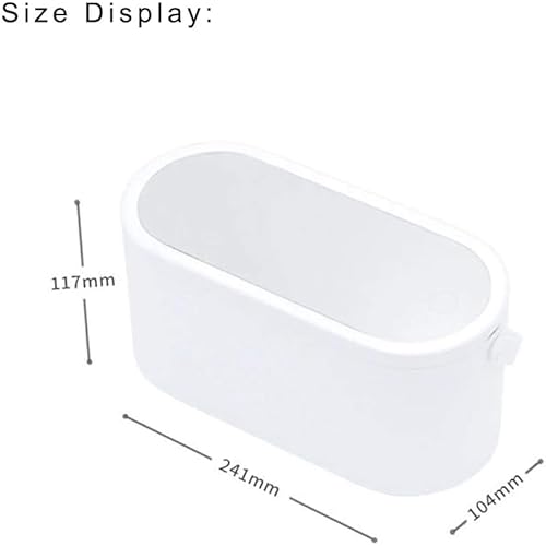 Portable LED Makeup Mirror with Storage Box, Touch Control Dimmable Light, Rotatable Stand & Rechargeable Cosmetic Organizer for Travel