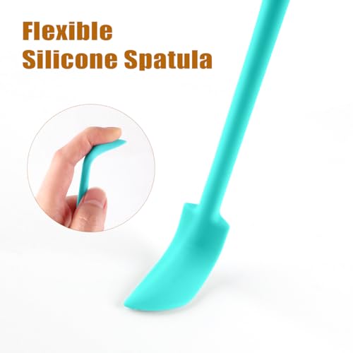 Silicone Spatula Set 6 Pcs with Mini Jar Scrapers for Food & Makeup