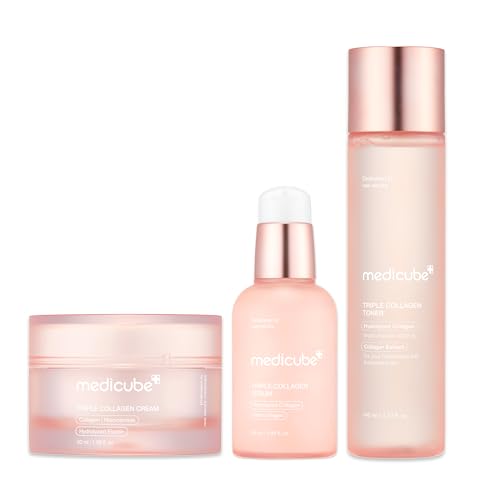 Medicube Triple Collagen Bounce Skincare Set - Toner, Serum & Cream
