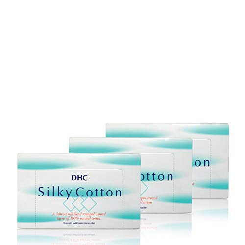 DHC Silky Cotton Facial Pads - Pack of 3 Lint-Free Makeup Remover Squares
