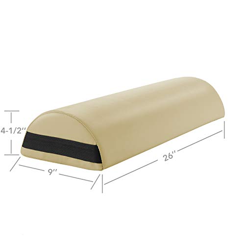 Saloniture Jumbo Half Round Massage Table Bolster Pillow - 26x9x4.5 Inch, Cream