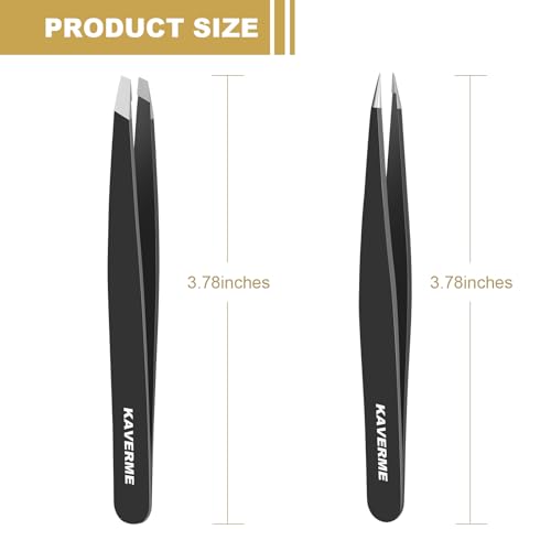 2-Piece Precision Tweezers Set – Slant & Point Tips for Eyebrows