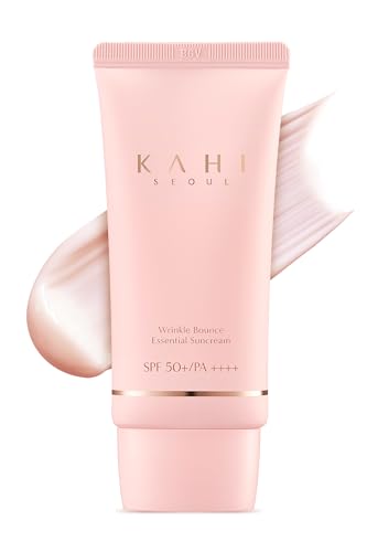 KAHI Wrinkle Bounce Essential Korean Sun Screen Face Moisturizer with SPF 50 + PA++++ Sun Block Daily Moisturizer with SPF | Tone Up Cream Face Sunblock Hydrating Moisturizer Face Cream 1.69 fl oz