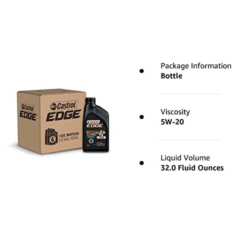 Castrol Edge Extended Performance 5W-30 Advanced Full Synthetic Motor Oil, 5 Quarts, Pack of 3