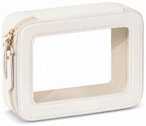 Prite Clear Makeup Bag - Waterproof Vegan Leather Organizer