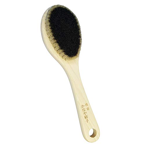 IPPINKA Japanese Body Brush for Dry Brushing, Exfoliation, Medium Handle