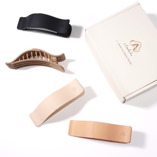Matte Flat Hair Clips for Women - Medium 4 Pack