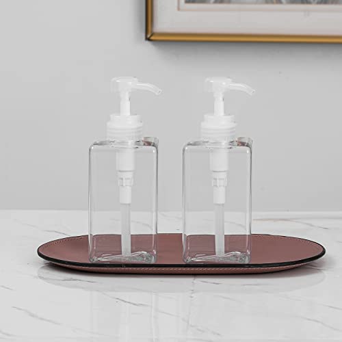 Refillable Pump Bottle 15oz Clear 2-Pack | BPA-Free Soap Dispenser