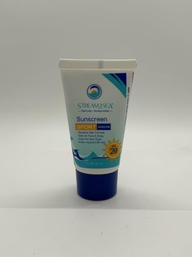 STREAM 2 SEA SPF 20 Mineral Sunscreen Biodegradable and Reef Safe, 1 Fl oz Pack of 3 Travel Size Paraben Free Non Greasy, Moisturizing Mineral Sunscreen For Face, Body Protection Against UVA and UVB