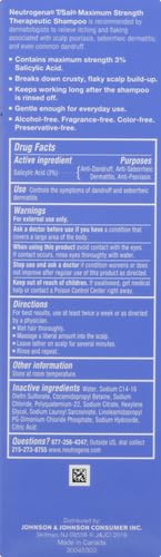 Neutrogena T/Sal Therapeutic Dandruff & Scalp Build-Up Control Shampoo 4.5 fl oz Pack of 2