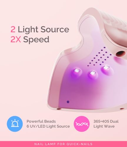 MelodySusie Pink UV LED Nail Lamp for Half-Cured Gel - Compact & Portable