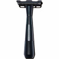 Leaf Twig Razor by Leaf Shave, All-Metal Single Blade Razor for Men & Women, Fixed Head w/Magnetic Load Assist, Includes 5 Stainless Steel Blades - Face Shaving, Lighter Hair, Sensitive Skin - Black