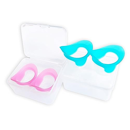 Silicone Eye Wash Cups, Eye Wash Bath for Refresh and Clean Tired Eyes, 4 Pcs Updated Version Pink and Blue with 2 Storage Containers