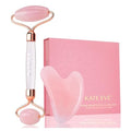 Kate Eve Rose Quartz Roller & Gua Sha Set ? 100% Natural Crystal Facial Massage Tools for All Skin Types | Self-Care Facial Massage Ritual | Anti-Aging, Reduces Puffiness & Firms Skin