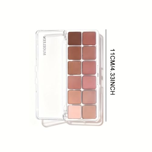12 Color Eye Shadow Palette Matte Shimmer Eyeshadow Palette with 8 Soft Brushes Blendable Eye Shadow for Women Makeup Palette
