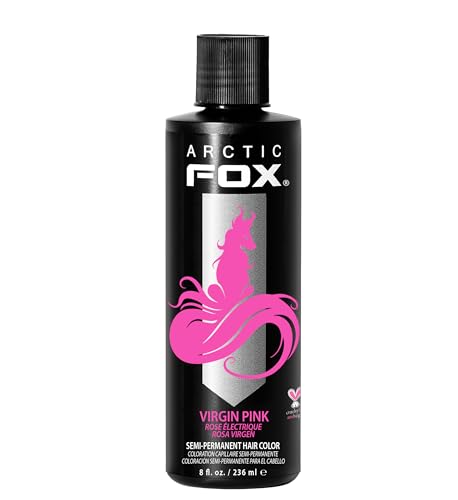 ARCTIC FOX Semi-Permanent Hair Dye Virgin Pink 8 Fl Oz – Vegan, Vibrant Hot Pink