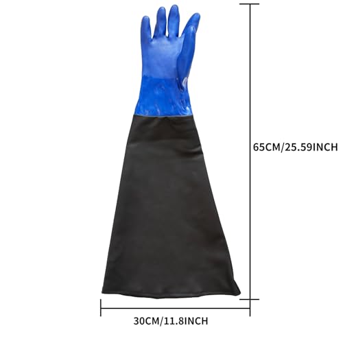 24.5-Inch Sandblasting Gloves Rubber Protective Hand & Arm Safety Gear