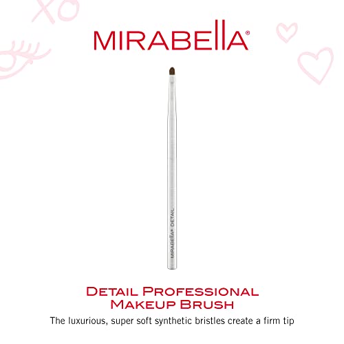 Mirabella Detail Professional Makeup Brush ? Precision Eyeshadow Brush for Blending & Smudging ? Small Vegan Brush w/Tapered Bristles & Weighted Handle for Eyeshadow Detailing