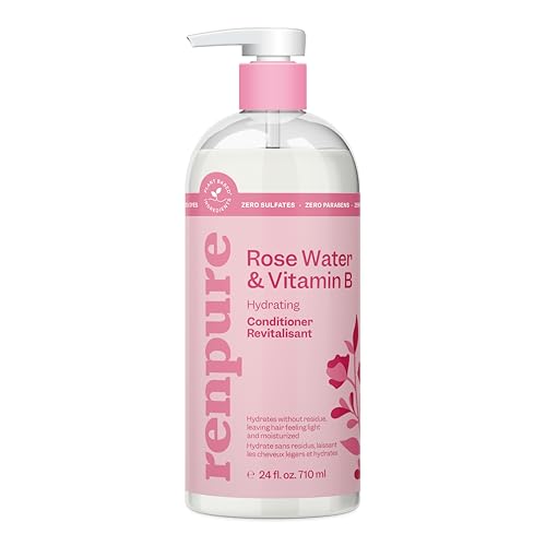 Renpure Rose Water Conditioner, 710ml, Plant Based Beauty, Soothes Scalp, Hydrates Hair, Nourishes, Free of Chemicals, For Women