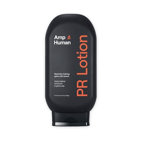 Amp Human PR Lotion, Performance & Recovery Bicarb Sports Lotion, Informed Sport Certified, Natural Electrolyte Sodium Bicarbonate (300 g Bottle)