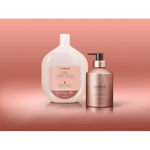 Method Gel Hand Soap Refill, Vanilla + Raspberry, Biodegradable Formula, 34 Fl Oz (Pack of 2)