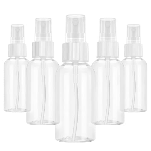 5 Pack Travel Spray Bottles 50ml Leak-Proof Fine Mist Reusable Plastic