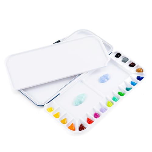 Transon Purple Folding Watercolor Palette with Lid, 18 Wells & Removable Mixing Tray