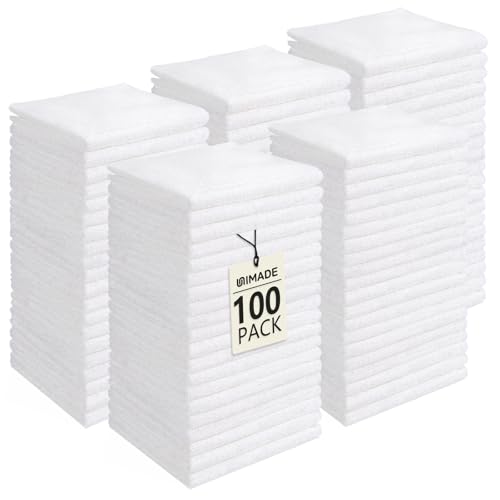 UNIMADE Microfiber Washcloths 100 Pack 12x12 - Soft