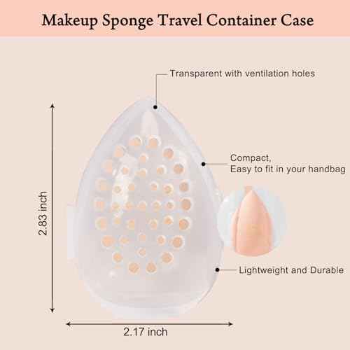 Real Perfection Makeup Sponge Set Blender Sponges, Latex-Free Beauty Makeup Sponges 7 pcs with 1 Travel Container Case for Blending Foundation Liquid Cream and Powder (Beige)