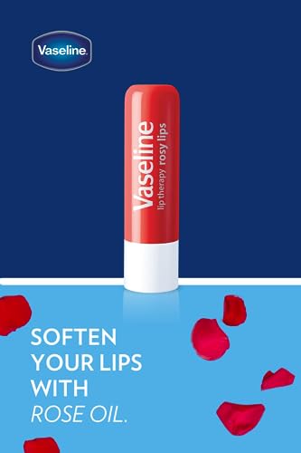 Vaseline Lip Therapy Care Rosy, Fast-Acting Nourishment, Ideal for Chapped, Dry, Cracked, or Damaged Lips, Lip Balm, 2-Pack of 2, 0.16 Oz Each, 4 Lip Balms