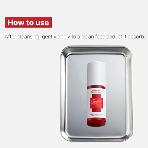 Cell Fusion C Laser Rejuvenation Ampoule, 8 Peptides, Hyaluronic Acid & Collagen, Fine Lines, Dry Skin, Soothing & Hydrating Serum, For Youthful Complexion,1.01 fl.oz
