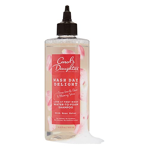 Carol's Daughter Wash Day Delight Water-to-Foam Sulfate Free Vegan Shampoo with Rose Water and Micellar Technology, Paraben Free, Silicone Free, Best for Kinky, Curly Hair, 16.9 fluid ounces