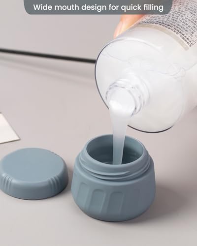 TSA Approved Travel Containers 4 Pack, Refillable Silicone Jars