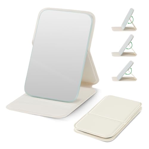 VPU Foldable Portable Makeup Mirror - Compact Travel Mirror with Adjustable Stand