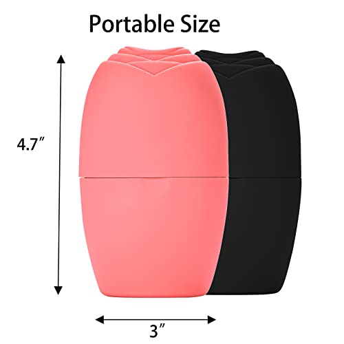 Ice Roller for Face 2-Pack, Silicone Facial Massager for Puffiness & Skin Tightening
