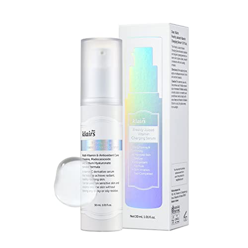 DearKlairs Freshly Juiced Vitamin Charging Serum | Korean Skincare, 3-O-Ethyl Ascorbic Acid 10%, Niacinamide, Non-oily Texture for Sensitive Skin 1.01 Fl Oz