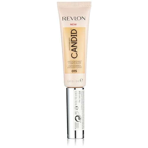 Revlon Concealer Stick, PhotoReady Candid Face Makeup with Anti-Pollution & Antioxidant Ingredients, Longwear Medium-Full Coverage Infused with Caffine,Natural Finish,Oil Free,015 Light, 0.34 Fl Oz