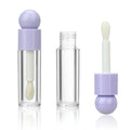 COSIDEA 16pcs 6ml 0.2oz Round Purple big doe foot wand lip gloss tubes for DIY unique lipgloss containers tubes with thick brush
