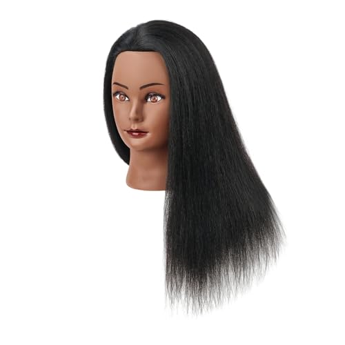 16 Inch Real Hair Mannequin Head with Clamp Holder