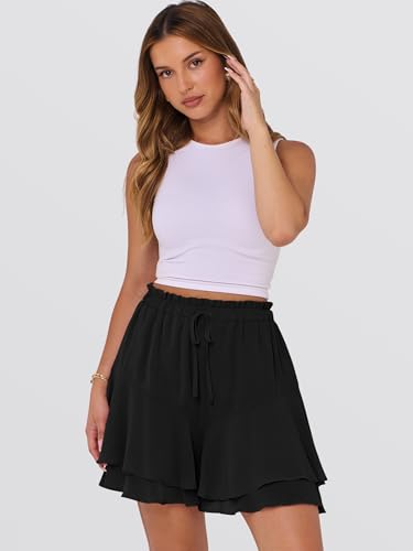 Caracilia Women's Boho Floral Ruffle Skorts - Casual Summer Mini