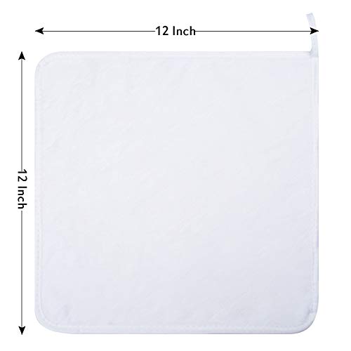 Microfiber Facial Cloths Face Towels Ultra Soft Fast Drying Washcloth Face Cloth for Bath 12 inch x 12 inch 6 Pack White