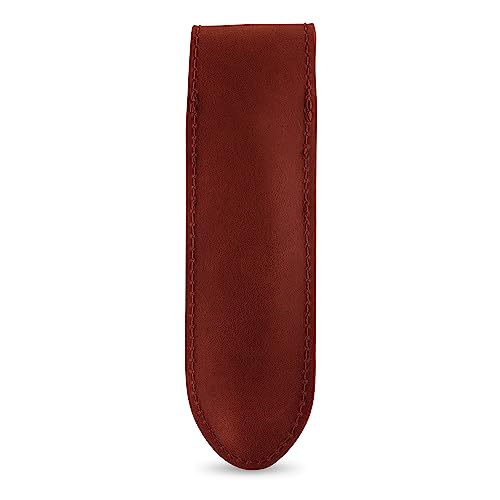Straight Razor Case, Genuine Cowhide Leather Straight Razor Cover, Barber Straight Razor Holder, Travel Razor Case (Cognac)