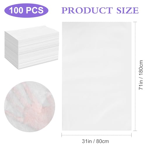 Celmuron 100 Pack Disposable Massage Bed Sheets 31.5x71 White Non-Woven