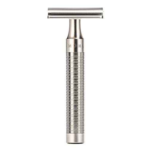 M?HLE ROCCA R94 Double Edge Safety Razor (Closed Comb) | Pure Matt Stainless Steel |Perfect for Everyday Use | Barbershop Quality Close Smooth Shave | Luxury Razor for Men
