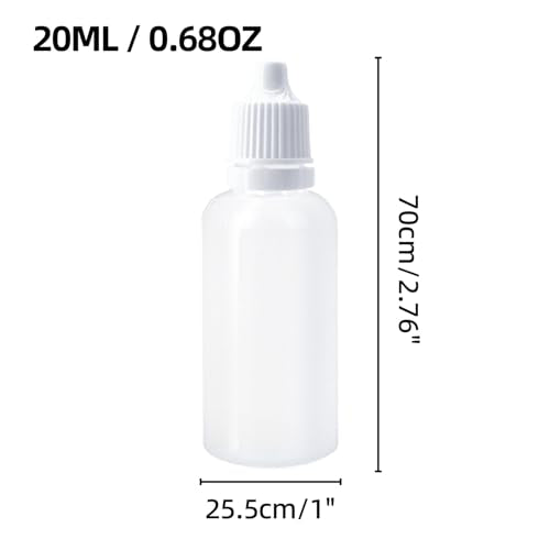 7-Pack 20ml Plastic Dropper Bottles with Childproof Cap