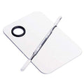 2 Piece Stainless Steel Makeup Palette Set with Spatula - Professional Cosmetic Mixing Tools