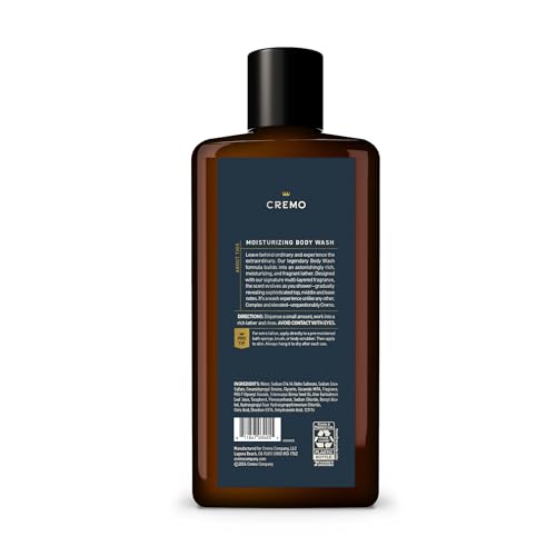 Cremo Rich-Lathering Palo Santo Body Wash for Men, Notes of Bright Cardamom, Dry Papyrus and Aromatic Palo Santo, 16 Fl Oz