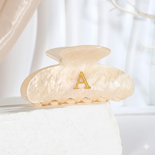 Acrylic Letter Hair Clips for Women, Large Monogram Claw Hair Accessories
