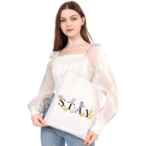 MEIKIUP Stay Fandom Makeup Bag Korean Group Makeup Bag Gift Character Cosmetic Bag Korean Group Fans Gift (STAY Tote Bag)
